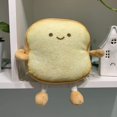 thumbnail image 4 of Fluffy Toast Slice Bread Shaped Plush Stuffed Figure, Sofa Bedroom Cuddle Pillow Decor, 4 of 8