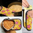 thumbnail image 5 of Yayeee Oven Mitts and Pot Holder Set of 2 Heat Resistant Kitchen Gloves Baking Hot Pad, Large Pink Stars, 5 of 5