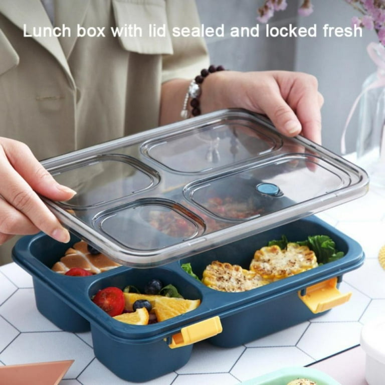 Bento Box, Adult Lunch Box, Lunch Containers For Adults/teens, 4  Compartment Bento Lunch Box, Microwave & Dishwasher & Freezer Safe, Bpa  Free, Blue, , Green - Temu