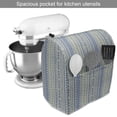 thumbnail image 2 of Folk Stand Mixer Cover, Bicolour Design Pattern with Vertical Style Chevrons and Strips, Kitchen Appliance Organizer Bag Cover with Pockets, 5 Quarts, Green Dark Ceil Blue, by Ambesonne, 2 of 4