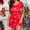 Red, variant on ALLLIST Christmas Womens Nightgowns Sleepshirts Short Sleeve Red Round Neck Loungewear Pajsmas for Ladies
