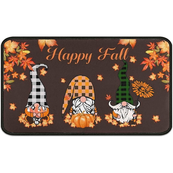 Fall Door Mat Outdoor for Front Door, Fall Decorations for Home Welcome Doormat Non-Slip Washable Thanksgiving Pumpkin Hello Doormat Entrance Rug for Indoor Outdoor 17 x 30 Inch