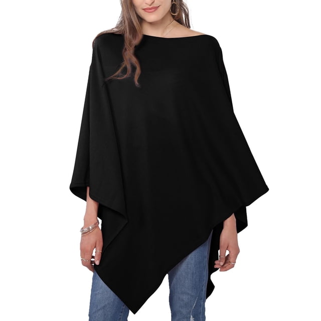 Bufanda MissShorthair Versatile para mujer, chal cruzado, negro