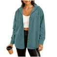 thumbnail image 2 of Dxzfnsa Jacket for Womens Casual Long Sleeve Button Down Corduroy Jacket Waffle Knit Loose Shacket Coat, 2 of 8