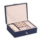 thumbnail image 2 of Joyeros para mujer, organizador de joyas, caja de cuero, grandes joyeros, organizador de pendientes, estuche de almacenamiento, exhibición de doble capa con bandeja extraíble, elegante joyero, contene, 2 of 5