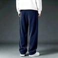 thumbnail image 6 of Hearthz Corduroy Wide Leg Mens Pants Athletic Workout Running Hiking Work Pants Elastic Waist Drawstring Jogger Pants Men with Pockets Navy M, 6 of 6