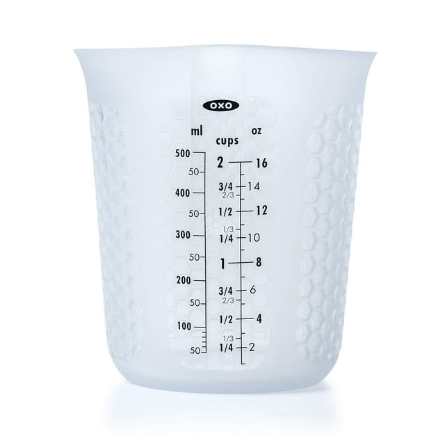 Vaso medidor OXO Good Grips de silicona transparente, 500 ml