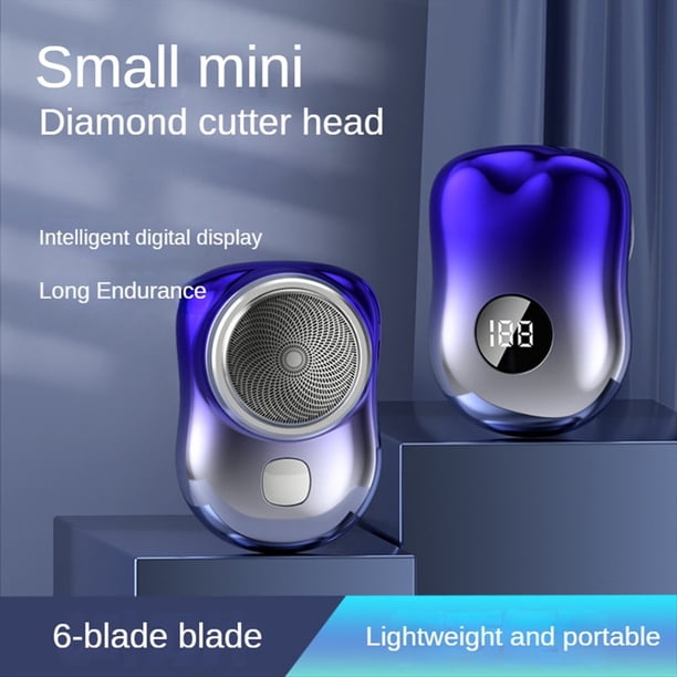 Afeitadora Eléctrica USB Portátil para Hombres Mini Afeitadora de Bolsillo Afeitadora Eléctrica Recortadora de Barba Pantalla Digital Afeitadora de Viaje,A
