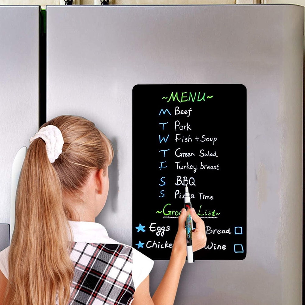 Hemoton 3pcs Reusable Refrigerator Tips Magnetic Sheet Self-Stick Magnetic Blackboard Sticker