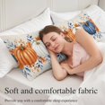 thumbnail image 5 of Orange Blue Thanksgiving Body Pillow Cover 20 x 54 Inch Decorative Pillow Cover Fall Pumpkins Maple Leaf Botanical Lumbar Pillowcase Seasonal Rectangle Cushion Case for Couch Sofa Bed Living Room, 5 of 9