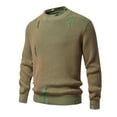 thumbnail image 2 of Yiliang Cable knit Classic Sweater for Men Fall and Winter Long Sleeve Warm and Thermal Top Clothes ,Green,3XL, 2 of 4
