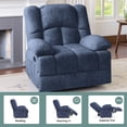 thumbnail image 4 of MAYEERTY Blue Oversized Rocking Recliner Sofa for Adults, Chenille, Ergonomic, Perfect for Living Room, 4 of 7