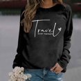 thumbnail image 4 of Women's Sweatshirts 2025 Travel Is My Therapy Sweatshirt Long Sleeve Crewneck Loose Pullover Tops Sweatshirt for Women, 4 of 6