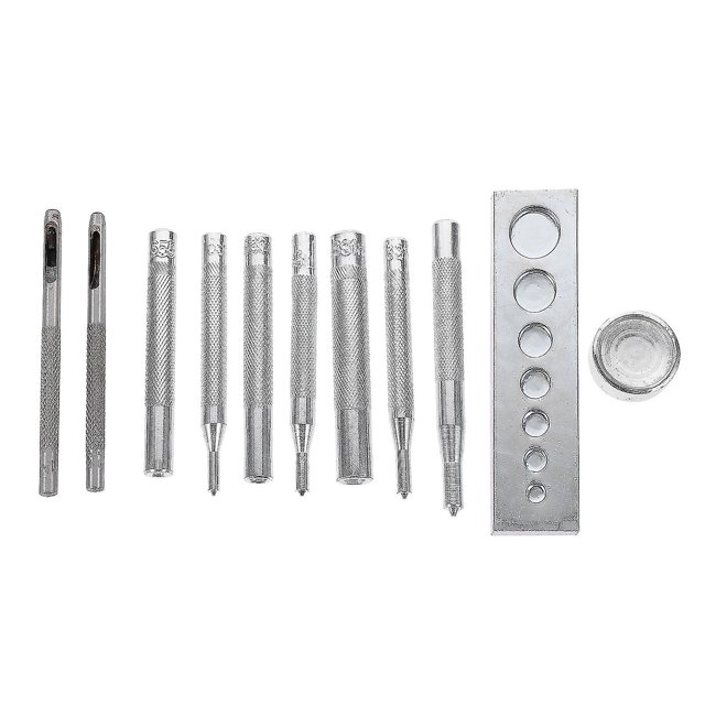 11 unids/set Kit de herramientas de instalación de sujetadores a presión remaches y herramienta de Base de botón a presión kaili Sencillez