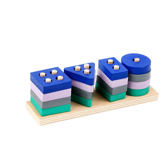 Wooden Sorting & Stacking Toy Shape Sorter Toys For Toddlers Color Block Puzzles