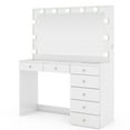 thumbnail image 6 of Ember Interiors Polly White Makeup Vanity Desk with Lights, Charging Station, 6 of 9