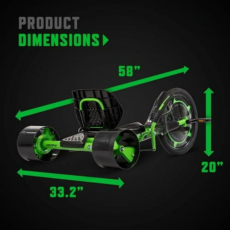 Huffy Green Matte 20 Tricycle with LED Lights