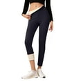 thumbnail image 2 of Women Winter Warm Thick Leggings Fleece Lined Stretchy Soft Thermal Sherpa Pants High Waist Tights Navy S, 2 of 5