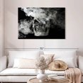thumbnail image 2 of Elephant Stock Smoking Skull Wall Art - Horizontal Canvas Wall Art - Living Room Wall Decor - Gothic Canvas - Black And Gray Decor - 45" x 30", 2 of 8