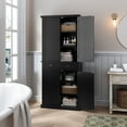 thumbnail image 4 of HLR Freestanding Durable Kitchen Pantry Storage Cabinet with Adjustable Shelves, Black, 4 of 11