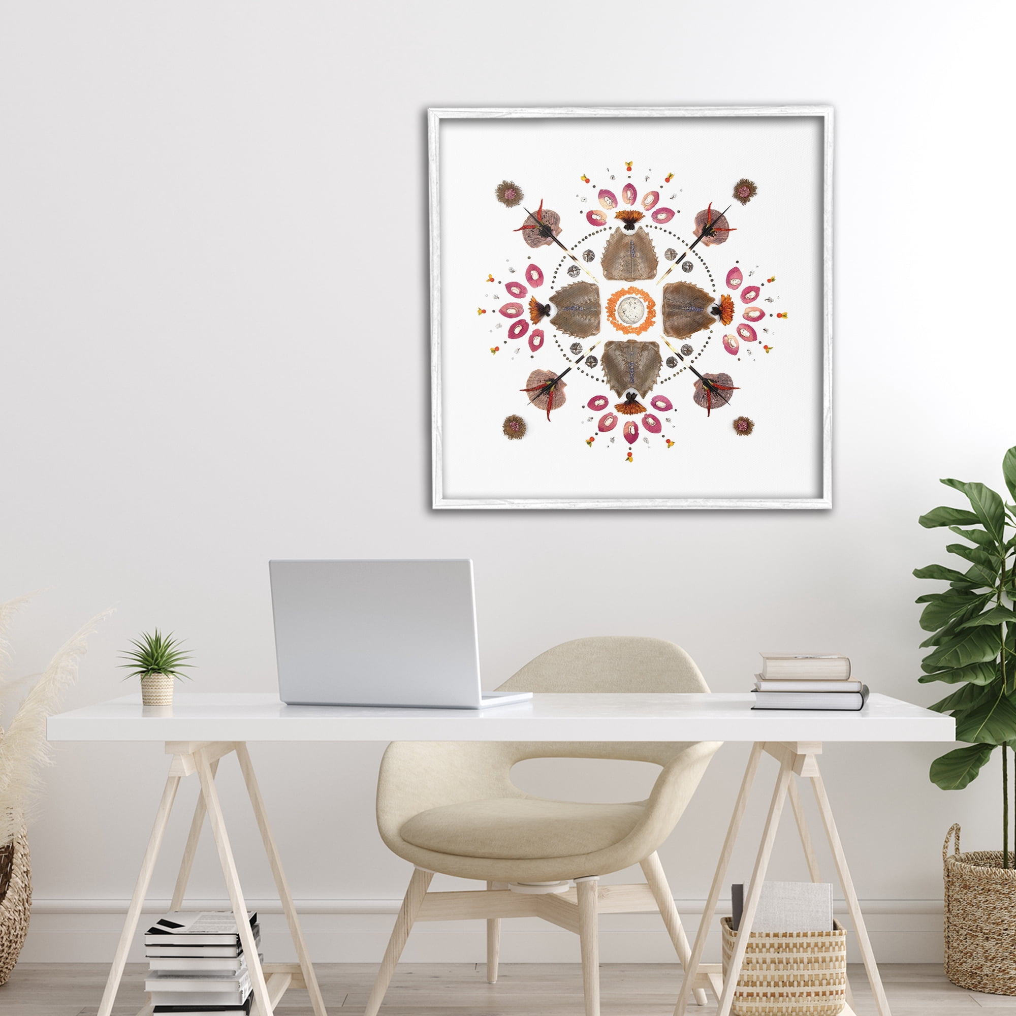 Stupell Industries Symmetrical Nautical Collection White Framed Giclee Art, design by Beth Adoette