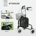 thumbnail image 4 of HOMCOM Upright Walker Rollator with Storage Bag, Tray, Wheels, Black, 4 of 10
