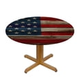thumbnail image 3 of Awypu  Vintage American Flag Wooden Round Tablecloth with Elastic Edged Fitted Table Cloths Cover Mat Washable Polyester Spill Proof Table Covers for Indoor outdoor Dinning Patio Table White, 3 of 7
