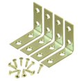 thumbnail image 1 of Soporte de reparación de ángulo de esquina Wideskall de 2" (latón brillante, con tornillos, paquete de 4), 1 of 2
