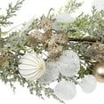 thumbnail image 5 of Northlight Glittered Poinsettia and Ornaments Artificial Christmas Garland - 6' x 7" - Unlit, 5 of 8