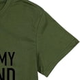 thumbnail image 4 of Honeeladyy Rollbacks Women's Raising My Husband is Exhausting T-Shirt Wife Funny Saying Tops Letter Print Summer Casual Tees Basic Fit Shirt Army Green, 4 of 5