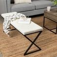 thumbnail image 3 of Household Essentials Harper Metal Bench with Boucle Upholstered Cushion, Cream and Black, 3 of 9