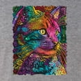 thumbnail image 2 of Colorful Cat Portrait | Cat Lover Owner | Dean Russo Art Animal Lover Tri-Blend Racerback Sleeveless Top, Premium Heather, L, 2 of 5