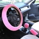 thumbnail image 1 of Funda para volante de coche, universal, de invierno, para volantes de 37-39 cm, cálida, elástica y antideslizante (rosa), 1 of 5