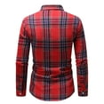 thumbnail image 6 of FDGIU 2025 Men's Fleece Flannel - Outdoor Button Down Front Shirt, Warm Plaid Long Sleeve Checkered Casual Top, 6 of 7