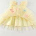 thumbnail image 6 of Pimfylm Toddler Girl Glitter Dress Toddler Baby Girl Birthday Princess Dress Shiny Boho Cake Smash Photo Shoot Outfit Light Yellow,Size for 4-5 Years, 6 of 9