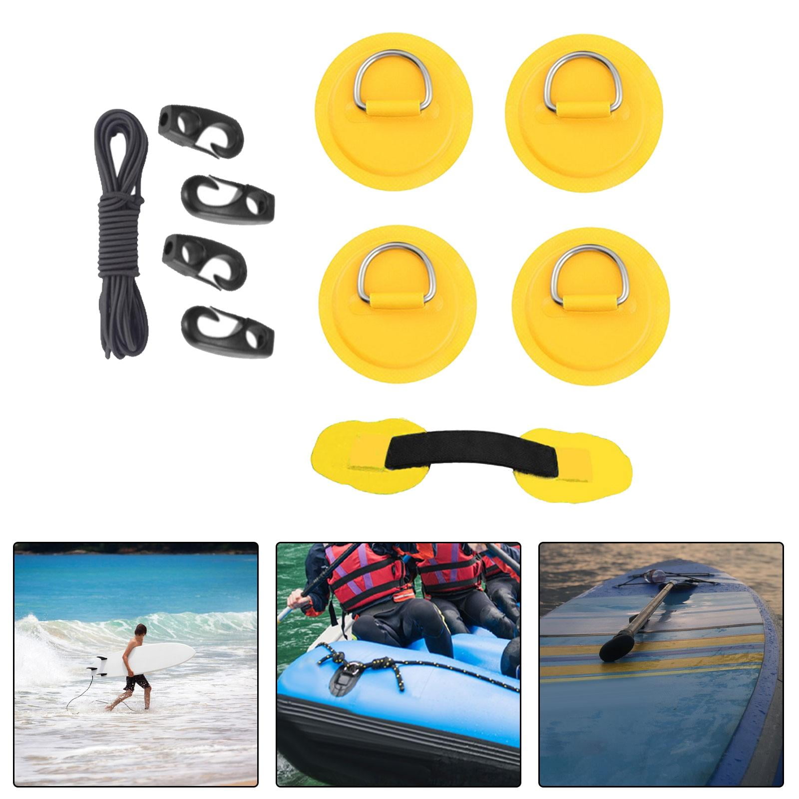 DimyFew D PVC Stainless Steel Durable Multifunctional 2.5M Black Round Bungee Cord Patch Yellow