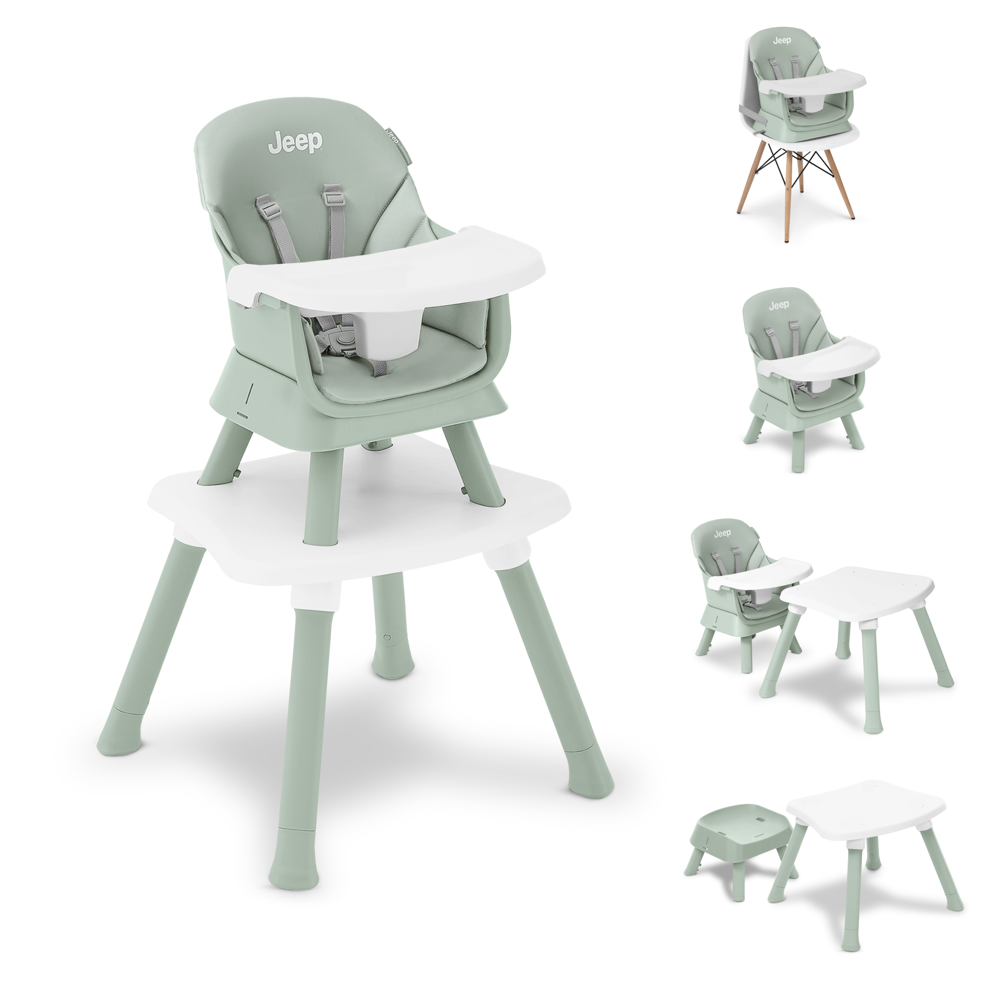 Jeep Milestone 6-in-1 High Chair by Delta Children, Sage Green photo 1