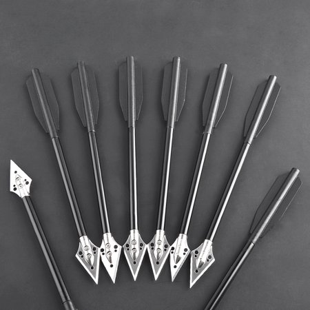 AMEYXGS 6pcs Crossbow Arrows Diameter 6mm Non-Removable Outdoor Practice Game Black