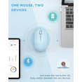 thumbnail image 2 of Bluetooth Mouse - Wireless Dual Mode Mouse (Bluetooth 4.0 + USB), Type C Rechargeable Slim Silent Mice for iPad, Mac, Chromebook, iPhone, Android, Laptop, PC and Computer - Baby Blue, 2 of 7