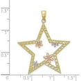 thumbnail image 4 of Gold 14k Two-tone w/White Rhodium Star w/Flowers Charm - 37mm, 4 of 6
