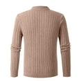 thumbnail image 5 of Yaoyar Men's Quarter Zip Sweater Slim Fit Casual Knitted Half Turtleneck Pullover Sweater Rib Bottom Hem Shirt Khaki M, 5 of 8