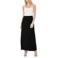 thumbnail image 5 of FashionStream Women's Casual Foldable Waist Comfy Loose Fit Solid Maxi Skirt, S-3XL, 5 of 6