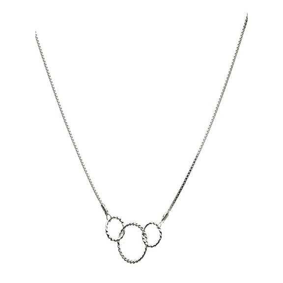 Rope-style Twist Rings Sterling Silver Box Chain Necklace With 20"  2" Extender