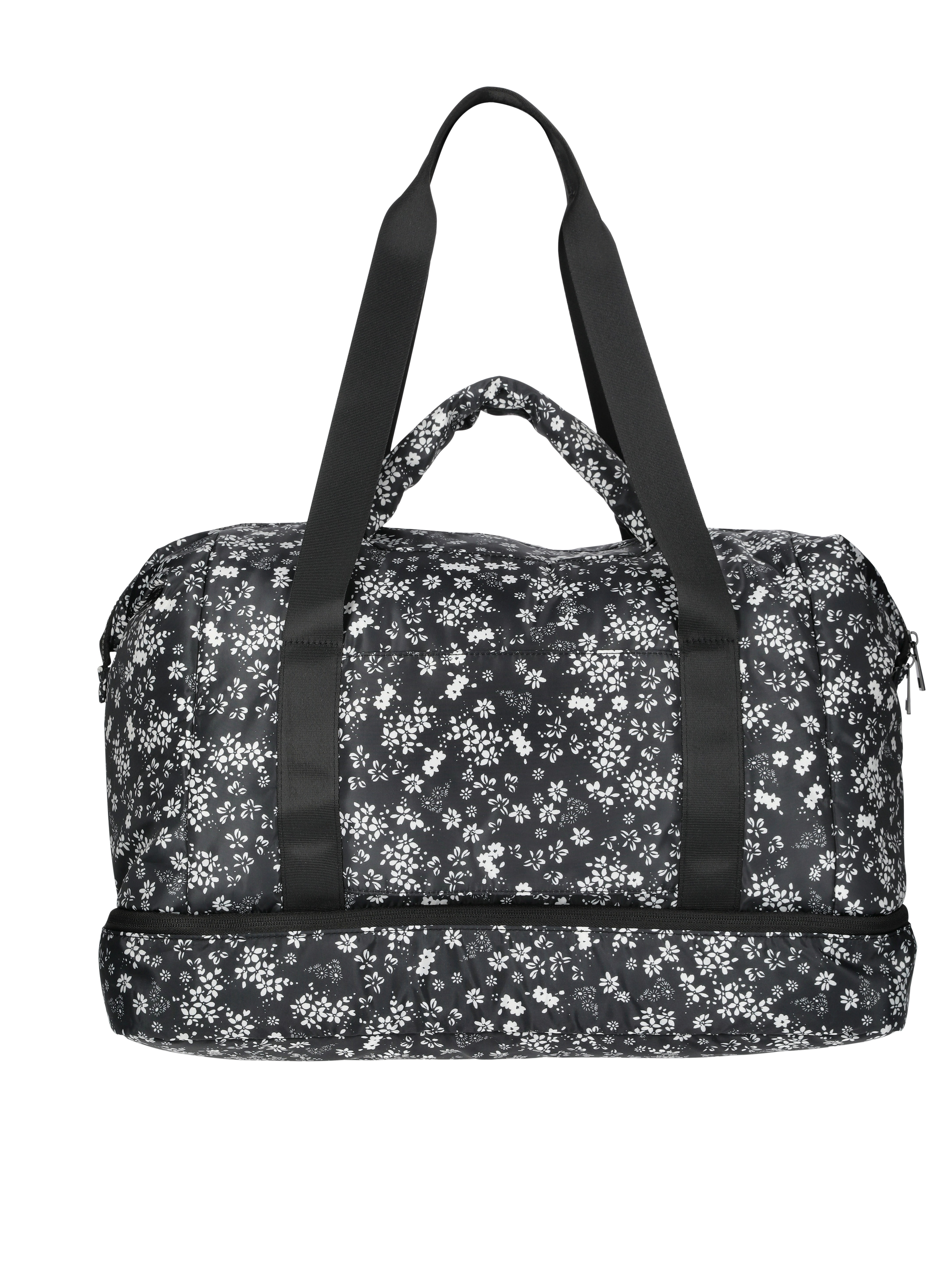 No Boundaries Women's Weekender Bag, Black Floral