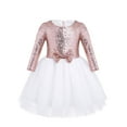 thumbnail image 2 of iEFiEL Girls Mesh Sequined Flower Girl Dress Princess Bridesmaid Birthday Party Dress with Headband, 2 of 4