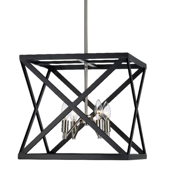 Trans Globe Lighting 71055 Ackerman 4 Light 13" Wide Cage Pendant - Black