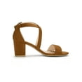 thumbnail image 3 of Unique Bargains Women's Open Toe Cross Strap Mid Block Heel Sandals, 3 of 6