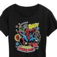thumbnail image 3 of Marvel Spider-Man - Stickers Style - Ladies Short Sleeve Graphic T-Shirt, 3 of 5