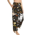 thumbnail image 6 of Salouo Bones And Leaves Print Women's Pajama Pants Casual Loose Sweatpants PJs Flowy Pants Drawstring Palazzo for Women Wide Leg Pants Lounge Pajama -X-Large, 6 of 8