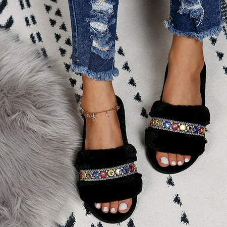 

Aayomet Women Slippers Women s Casual Breathable Color Outdoor Shoes Slippers Fashion Women s slipper Black 8